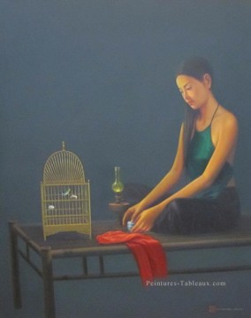 Asiatique œuvres - Dame avec birdcage Vietnamien Asiatique